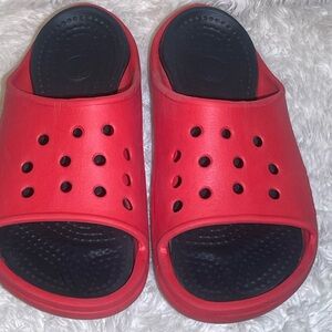Crocs Red Slide Sandals size 9 men’s 7
